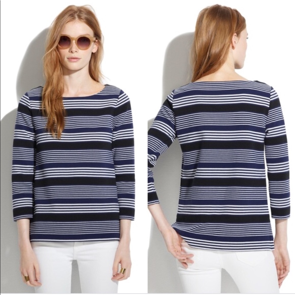 Madewell Gallerist Ponte Top in Stripemix Small